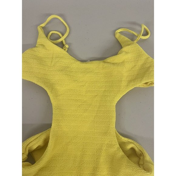 NEW Size S Small Free People Mello The Label Cut Out One-Piece Yellow Swimsuit - Picture 5 of 7